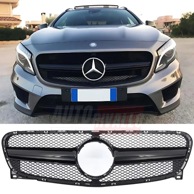 Griglia anteriore AMG look nero lucido per Mercedes GLA X156 2013‑2016.