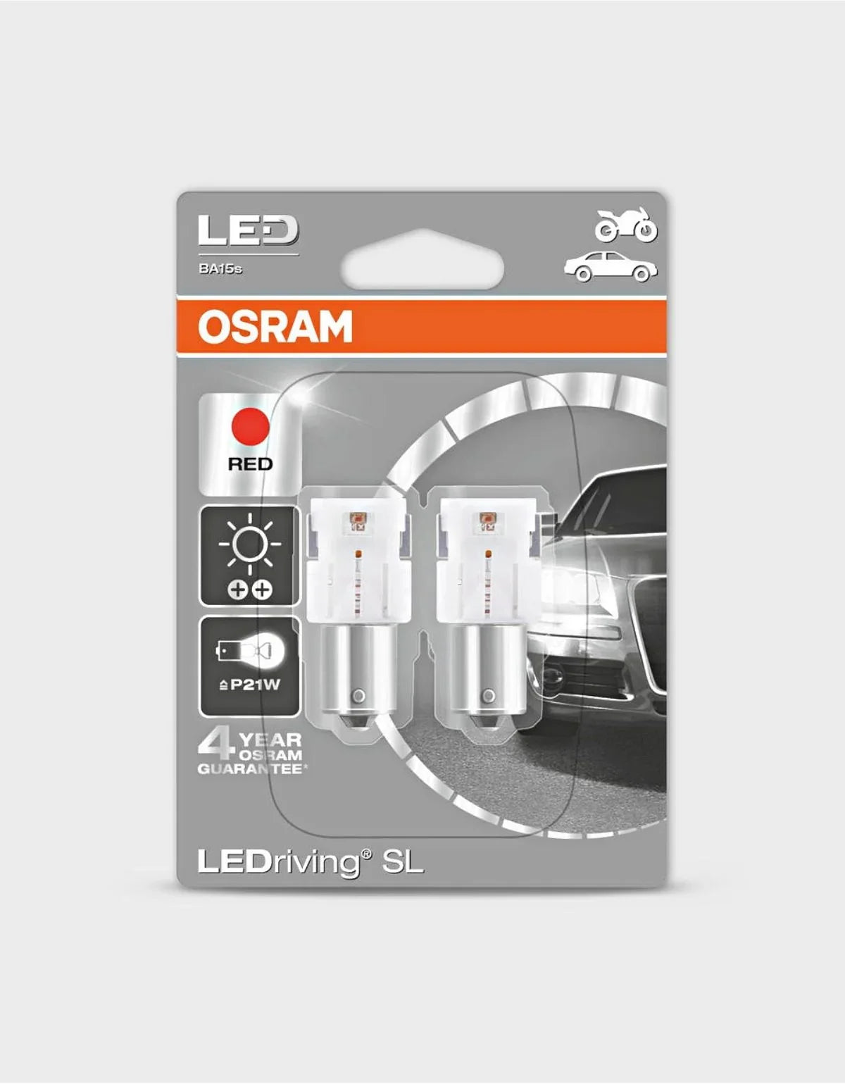 P21W Osram Lampadine LEDriving® Luci Stop Rossi - autorivallo