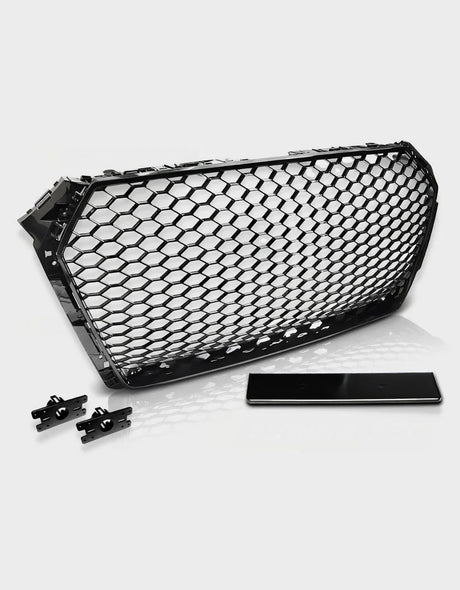 Audi A4 B9 2015-2019 Griglia Radiatore RS4 Look Nero Lucido - autorivallo