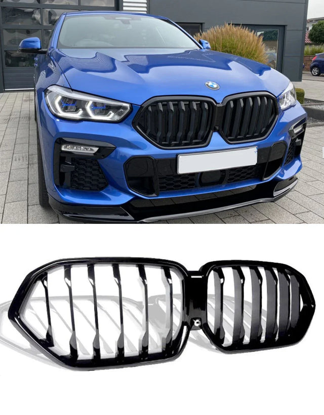 BMW X6 G06 2018-in poi Griglia Anteriore Nero Lucido Look M - autorivallo