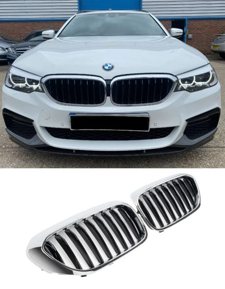BMW 5 G30 G31 17-20 Griglia Anteriore M Look Nero Cromato - autorivallo