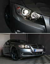 BMW Serie 3 E90 E91 2008-2011 Fari Anteriori Angel Eyes LED - autorivallo