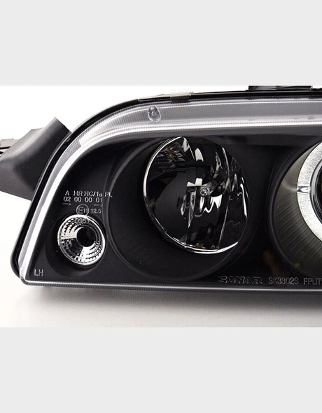 Fiat Punto 1 176 1993-2000 Fari Anteriori Angel Eyes LED Nero - autorivallo