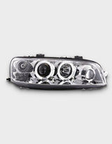 Fiat Punto 2 1999-2003 Fari Anteriori Angel Eyes LED Cromati - autorivallo