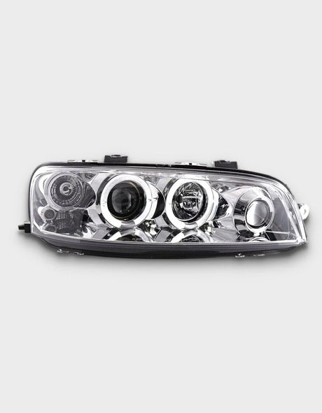 Fiat Punto 2 1999-2003 Fari Anteriori Angel Eyes LED Cromati - autorivallo