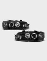 Fiat Punto 2 1999-2003 Fari Anteriori Angel Eyes a LED Nero - autorivallo