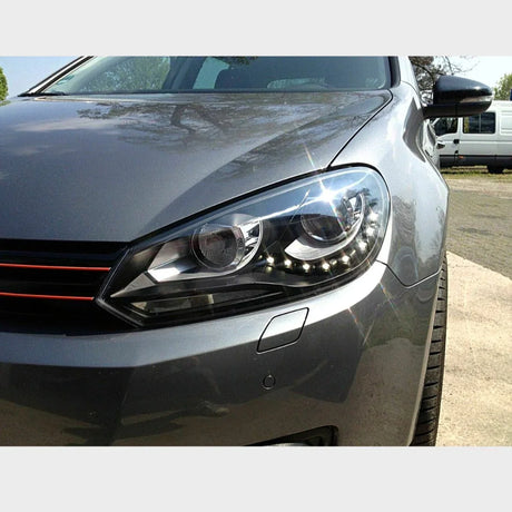 VW Golf 6 2008-2012 Fari Anteriori Con Vere Luci Diurne LED - autorivallo
