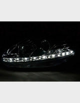 Fiat Punto EVO 199 2009-2012 Fari Anteriori Cromati DRL LED - autorivallo