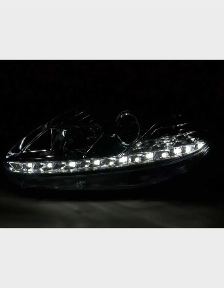Fiat Punto EVO 199 2009-2012 Fari Anteriori Cromati DRL LED - autorivallo
