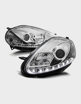 Fiat Punto EVO 199 2009-2012 Fari Anteriori Cromati DRL LED - autorivallo