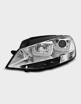VW Golf 7 2012-2017 Fari Anteriori Cromato Luci Diurne LED - autorivallo