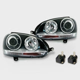 VW Golf 5 1K 2003-2008 Fari Anteriori in Ottica GTI - Nero - autorivallo