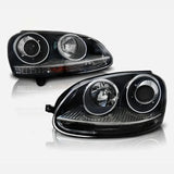 VW Golf 5 1K 2003-2008 Fari Anteriori in Ottica GTI - Nero - autorivallo