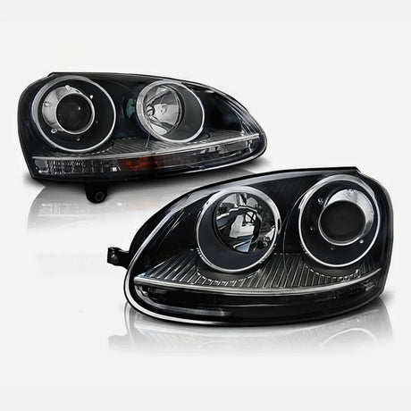 VW Golf 5 1K 2003-2008 Fari Anteriori in Ottica GTI - Nero - autorivallo