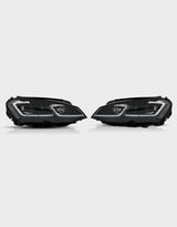 VW Golf 7 2012-2017 Fari Anteriori LED R-Line Look G7.5 Facelift - autorivallo