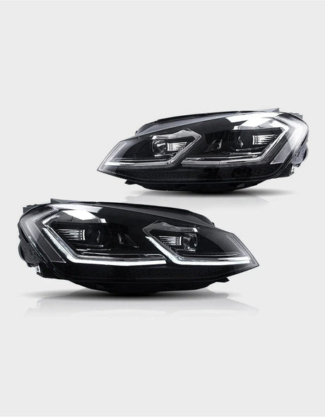 VW Golf 7 2012-2017 Fari Anteriori LED R-Line Look G7.5 Facelift - autorivallo
