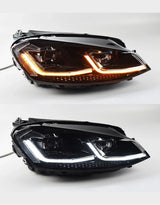 VW Golf 7 2012-2017 Fari Anteriori LED R-Line Look G7.5 Facelift - autorivallo
