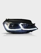 VW Golf 7 2012-2017 Fari Anteriori LED R-Line Look G7.5 Facelift - autorivallo