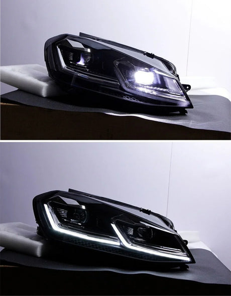 VW Golf 7 2012-2017 Fari Anteriori LED R-Line Look G7.5 Facelift - autorivallo