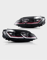 VW Golf 7 2012-2017 Fari Anteriori LED GTI Look G7.5 Facelift - autorivallo