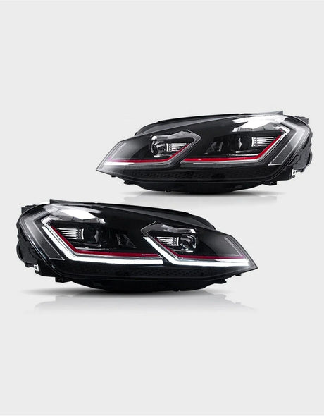 VW Golf 7 2012-2017 Fari Anteriori LED GTI Look G7.5 Facelift - autorivallo