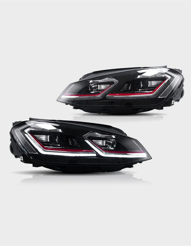 VW Golf 7 2012-2017 Fari Anteriori LED GTI Look G7.5 Facelift - autorivallo