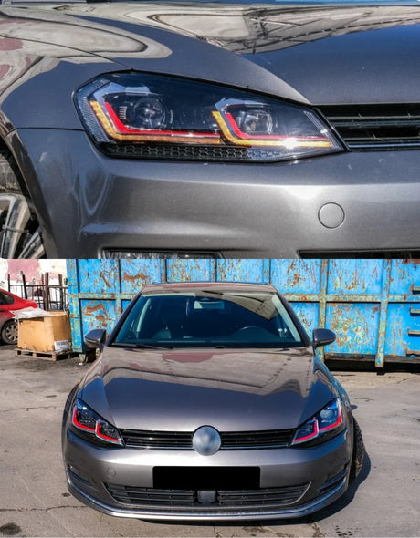 VW Golf 7 2012-2017 Fari Anteriori LED GTI Look G7.5 Facelift - autorivallo