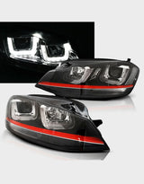 VW Golf 7 2012-2017 Fari Anteriori GTI Look Luci Diurne LED - autorivallo