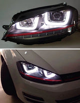 VW Golf 7 2012-2017 Fari Anteriori Frecce a LED GTI Look - autorivallo