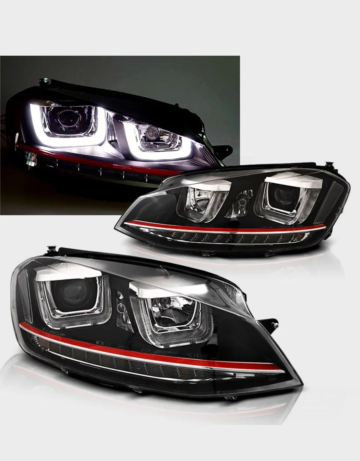 VW Golf 7 2012-2017 Fari Anteriori Frecce a LED GTI Look - autorivallo