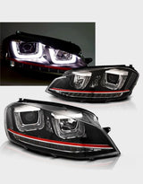 VW Golf 7 2012-2017 Fari Anteriori Frecce a LED GTI Look - autorivallo