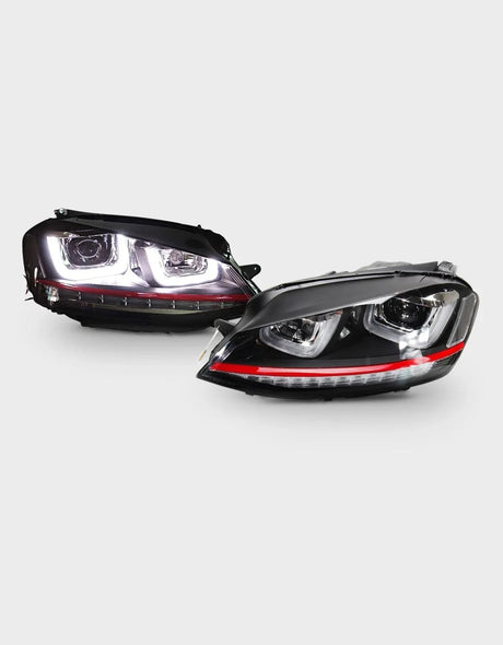 VW Golf 7 2012-2017 Fari Anteriori Frecce a LED GTI Look - autorivallo