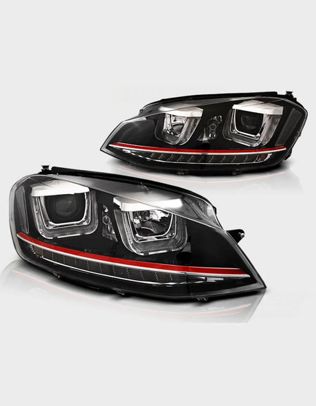 VW Golf 7 2012-2017 Fari Anteriori Frecce a LED GTI Look - autorivallo