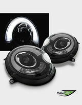 Mini R56 R57 2006-2014 Fari Anteriori Luci Diurne LED Nero - autorivallo