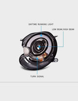 Mini R56 R57 2006-2014 Fari Anteriori Luci Diurne LED Nero - autorivallo