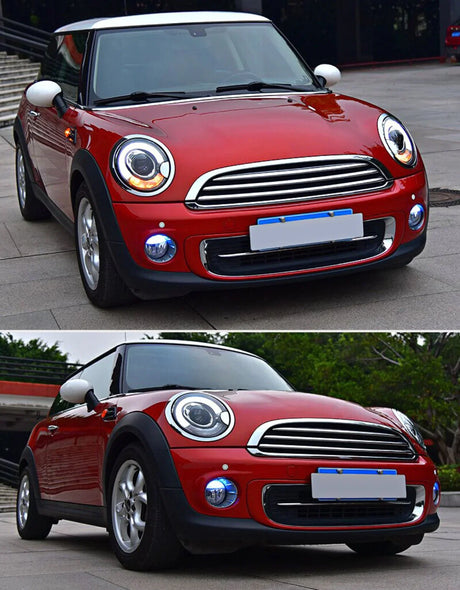 Mini R56 R57 2006-2014 Fari Anteriori Luci Diurne LED Nero - autorivallo