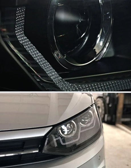 VW Polo AW 2017-2021 Fari Anteriori Luci Diurne a LED Nero - autorivallo