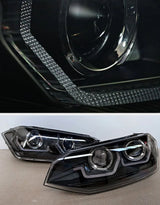 VW Polo AW 2017-2021 Fari Anteriori Luci Diurne a LED Nero - autorivallo