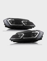 VW Golf 7.5 2017-2019 Fari Anteriori LED R-Line Design Nero - autorivallo