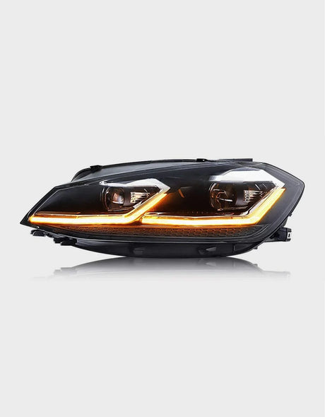 VW Golf 7.5 2017-2019 Fari Anteriori LED R-Line Design Nero - autorivallo