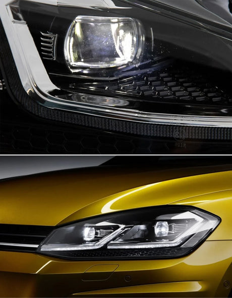 VW Golf 7.5 2017-2019 Fari Anteriori LED R-Line Design Nero - autorivallo