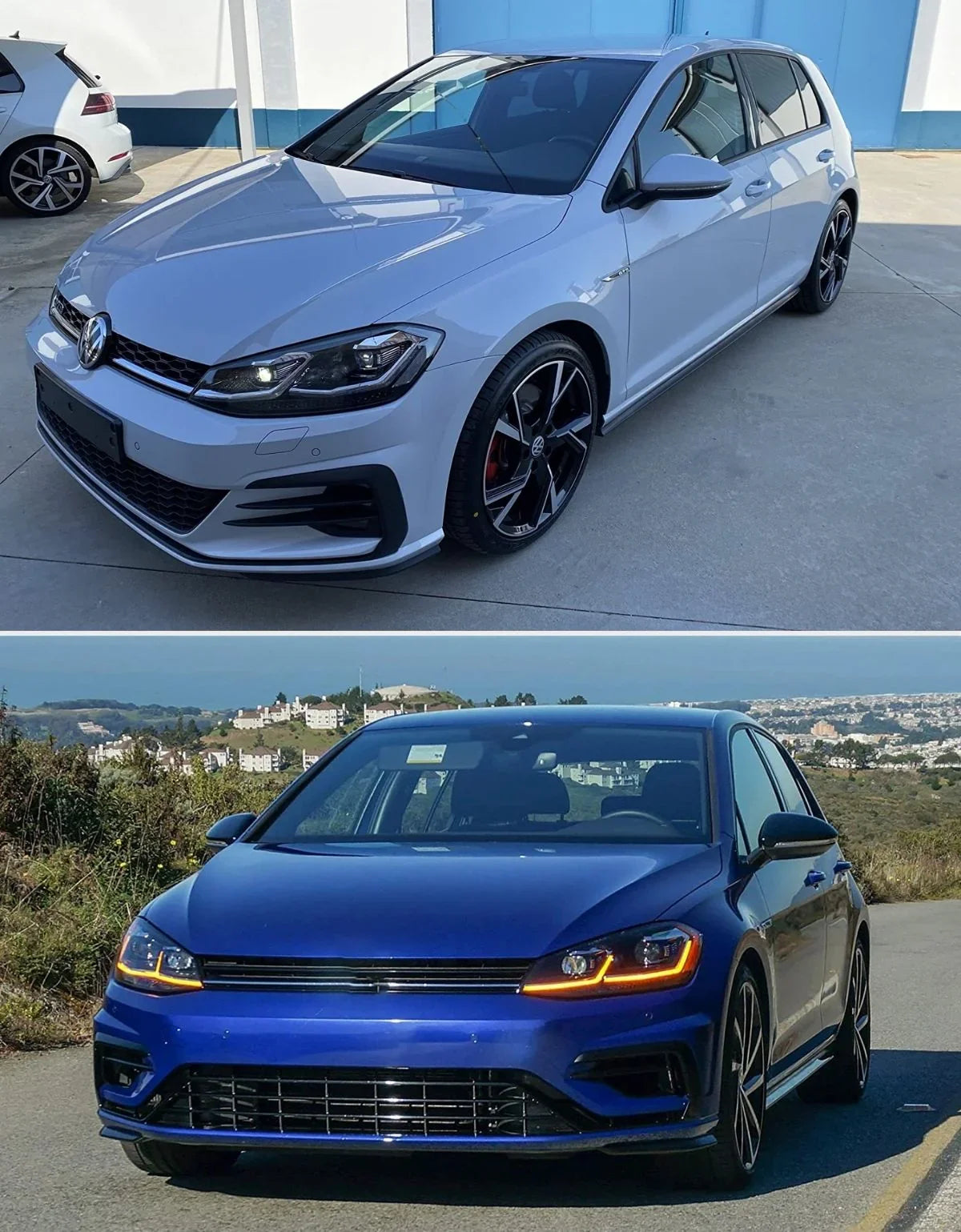 VW Golf 7.5 2017-2019 Fari Anteriori LED R-Line Design Nero - autorivallo