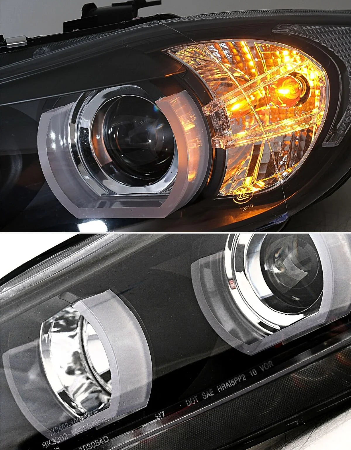 BMW 3 E90 E91 05-08 Fari Anteriori Xenon Angel Eyes 3D U-LED - autorivallo