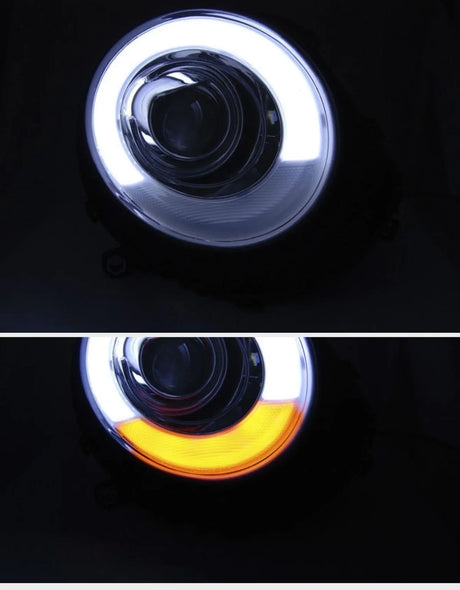 Mini R56 R57 2006-2014 Fari Anteriori Luci Diurne a LED Nero - autorivallo