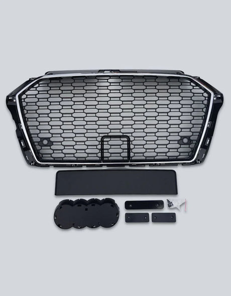 Audi A3 8V 2016-2020 Griglia Radiatore RS3 Look Nero Cromato - autorivallo