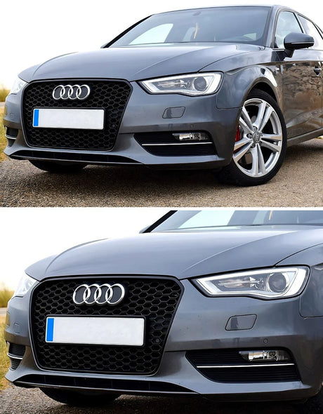 Audi A3 8V 2012-2016 Griglia RS3 a Nido D'ape Nero Lucido - autorivallo
