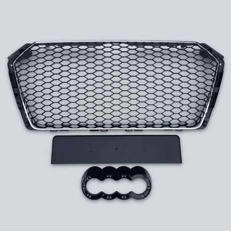 Audi A4 B9 2015-2019 Griglia Radiatore RS4 Look Nero Cromato - autorivallo