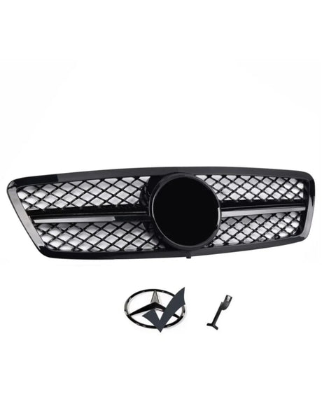 Mercedes C W203 Griglia Radiatore Nero Nido d'ape LOOK AMG - autorivallo
