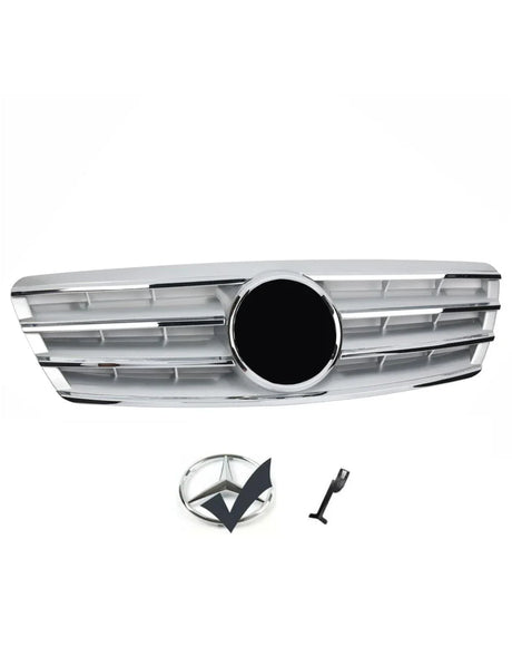 Mercedes C W203 00-07 Griglia Radiatore Argento Cromato AMG - autorivallo