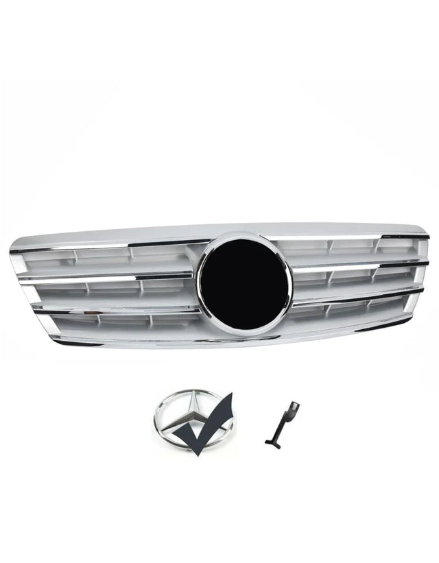 Mercedes C W203 00-07 Griglia Radiatore Argento Cromato AMG - autorivallo